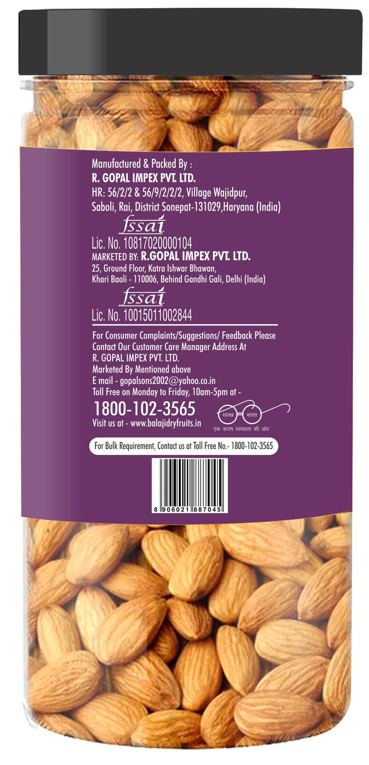 LALI BALAJI CALIFORNIA ALMONDS 150g JAR