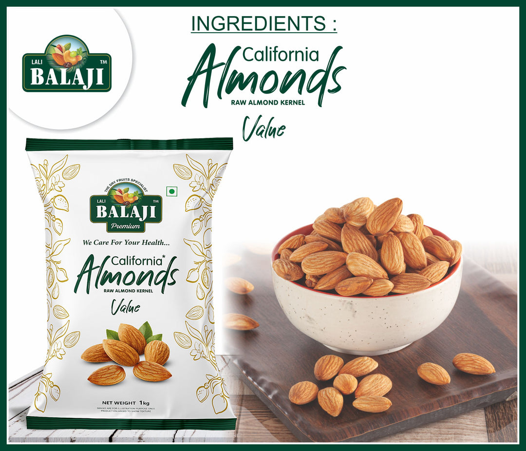 Lali Balaji California Almond | Badam 1000g (1kg)