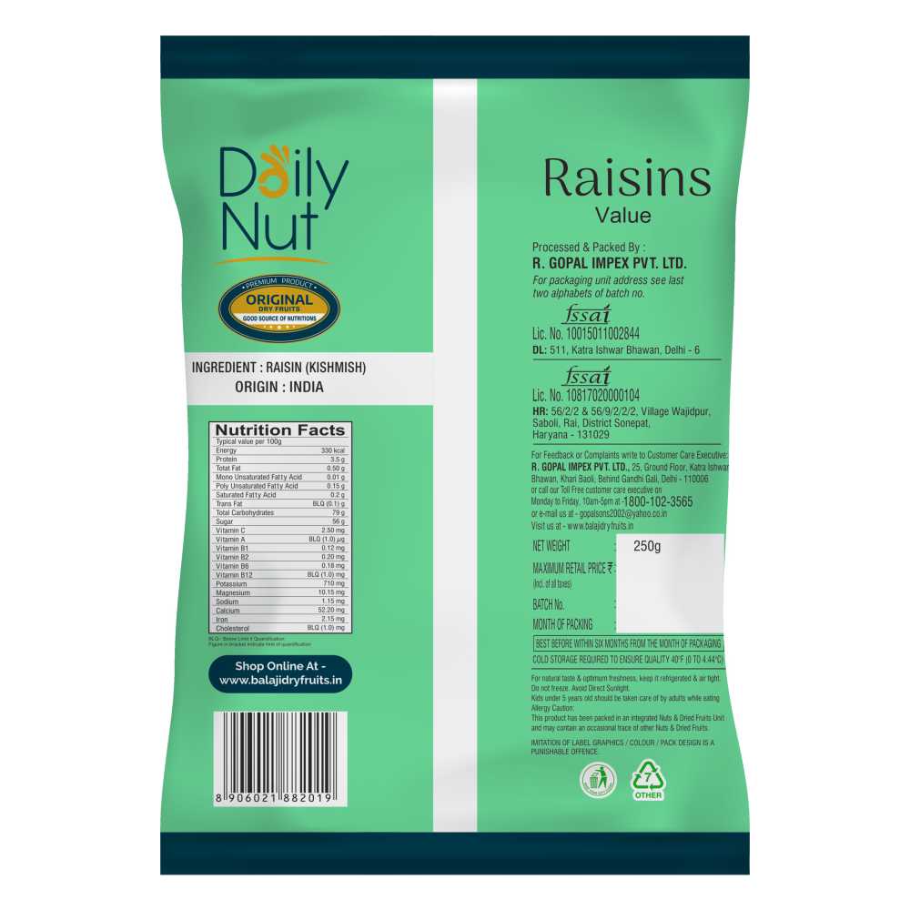 Daily Nut Raisin Value 250g