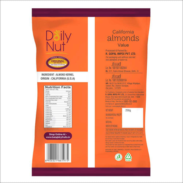 Daily Nut California Almond Value 250g